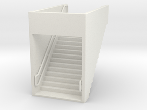 HO Platform Stairs H37 Down in White Natural Versatile Plastic