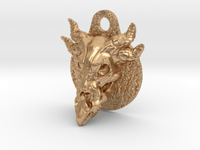 Dragonskull pendant in Natural Bronze