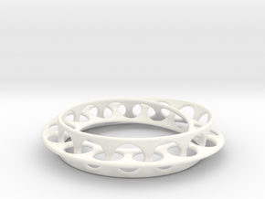 Mobius Ring in White Processed Versatile Plastic
