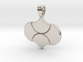 Leaves tiling [pendant] in Rhodium Plated Brass