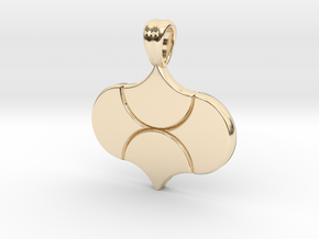 Leaves tiling [pendant] in 14k Gold Plated Brass
