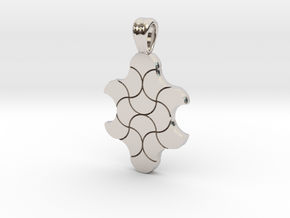 More leaves tiling [pendant] in Rhodium Plated Brass