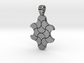 More leaves tiling [pendant] in Polished Silver