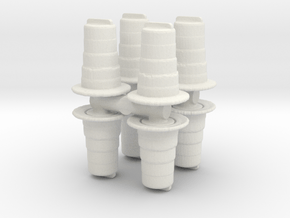 Traffic Drum (x8) 1/76 in White Natural Versatile Plastic