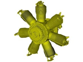 1/15 scale Gnome 7 Omega rotary engine x 1 in Tan Fine Detail Plastic
