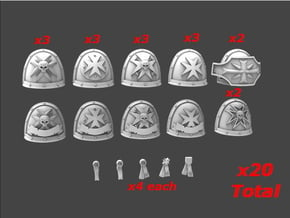 Templar Shoulderpad Sprue 3 in Tan Fine Detail Plastic