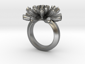 Sea Anemone ring 16.5mm in Natural Silver