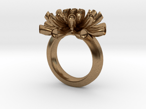 Sea Anemone ring 16.5mm in Natural Brass