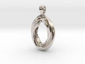 Twisted O [pendant] in Rhodium Plated Brass