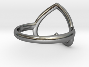 Open Heart Ring in Polished Silver: 6 / 51.5