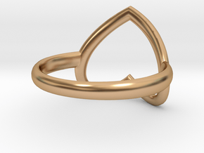 Open Heart Ring in Polished Bronze: 6 / 51.5