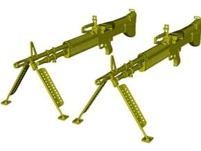 1/9 scale Saco Defense M-60 machineguns x 2 in Clear Ultra Fine Detail Plastic