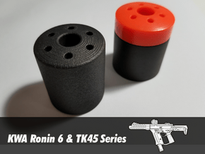 Suppressor End Cap - KWA Ronin 6 & TK45 in Black Natural Versatile Plastic