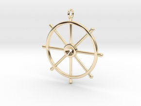 Boat Rudder Pendant in 14K Yellow Gold