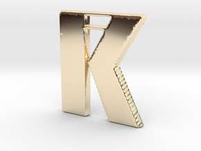 Gold Pendant Letter K Initial  in 14K Yellow Gold