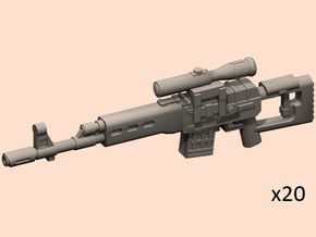 28mm SVD style sniper laser rifles in Smoothest Fine Detail Plastic
