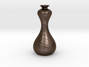 Groovy Vase in Polished Bronze Steel