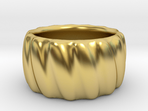 Wavy Ring in Polished Brass: 6.75 / 53.375