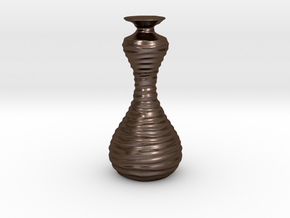 Groovy Vase B in Polished Bronze Steel