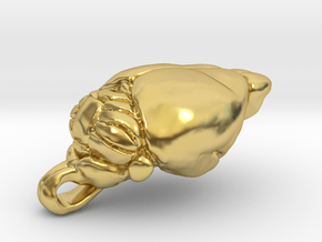 Mouse Brain Pendant (1:1, anatom. accurate) in Polished Brass