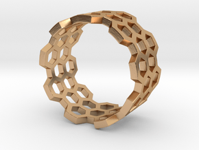 Honeycomb Ring_B in Polished Bronze: 8 / 56.75