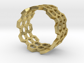 Honeycomb Ring_B in Natural Brass: 5 / 49