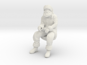 Santa Claus Sitting in White Natural Versatile Plastic: 1:16