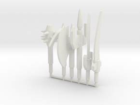Dinoforce Melee Weapons in White Natural Versatile Plastic: Small