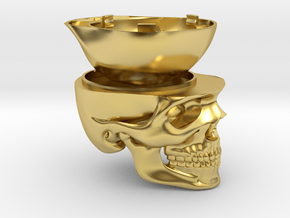 Skull Ring Box (FULL MODEL) - Engagement Ring Box in Polished Brass