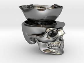 Skull Ring Box (FULL MODEL) - Engagement Ring Box in Polished Silver