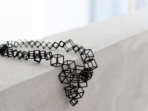 Cubes necklace in Black Natural Versatile Plastic