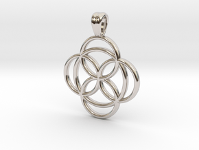 Celtic rose [pendant] in Rhodium Plated Brass