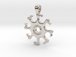 Eight headed eagle [pendant] in Rhodium Plated Brass