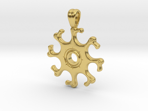 Eight headed eagle [pendant] in Polished Brass