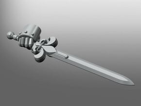 Lys-pattern Energy Sword (right hand) in Smooth Fine Detail Plastic