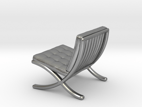 Mies-Van-Barcelona-Chair - 1/2" Model in Natural Silver