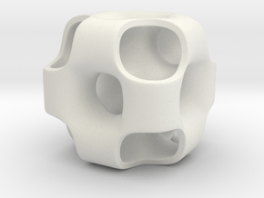 Ported Cube Pendant_01 in White Natural Versatile Plastic
