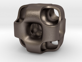 Ported Cube Pendant_01 in Polished Bronzed-Silver Steel