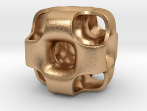 Ported Cube Pendant_01 in Natural Bronze