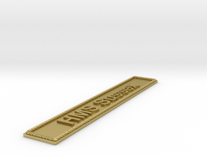 Nameplate HMS Sussex in Natural Brass