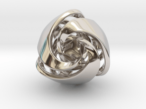 Twisted Geometric Pendant - Tetra in Platinum: Medium
