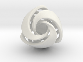 Twisted Geometric Pendant - Tetra in White Natural Versatile Plastic: Small