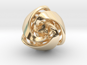 Twisted Geometric Pendant - Tetra in 14K Yellow Gold: Small