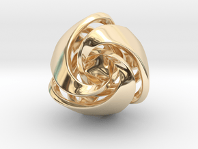 Twisted Geometric Pendant - Tetra in 14K Yellow Gold: Large