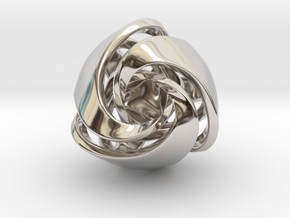 Twisted Geometric Pendant - Tetra in Platinum: Large