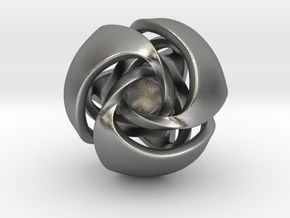 Twisted Geometric Pendant - Tetra-Sphere in Natural Silver: Small