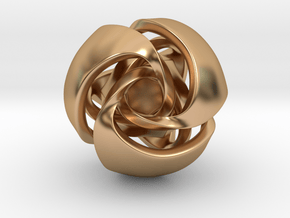 Twisted Geometric Pendant - Tetra-Sphere in Polished Bronze: Small