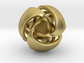 Twisted Geometric Pendant - Tetra-Sphere in Natural Brass: Small