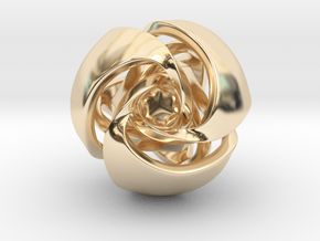 Twisted Geometric Pendant - Tetra-Sphere in 14k Gold Plated Brass: Medium