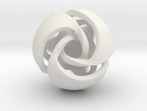 Twisted Geometric Pendant - Tetra-Sphere in White Natural Versatile Plastic: Large
